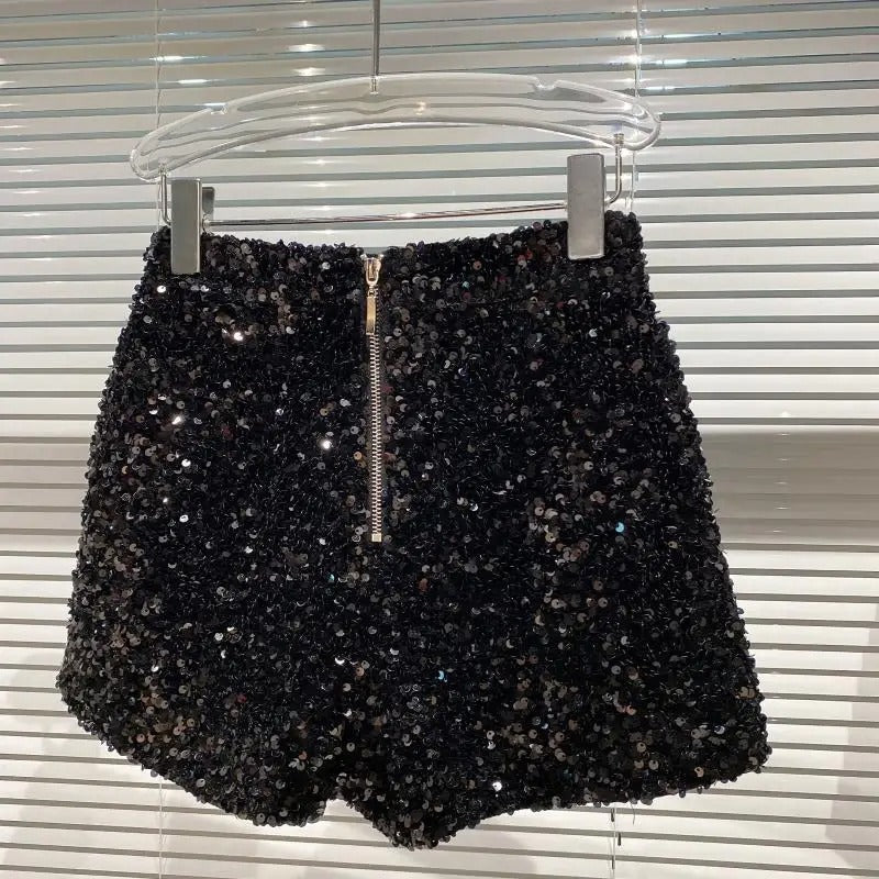 Velvet Shorts – Sequined, Shiny, Versatile, Clubwear, Hot Pants, High Street Fashion