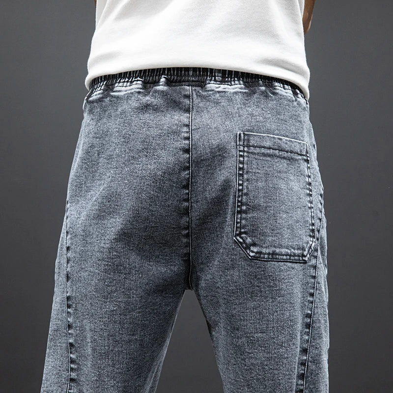 Cargo Jeans Men – Streetwear Denim Jogger Pants, Baggy Harem Style, Plus Size, Ideal for Spring and Summer