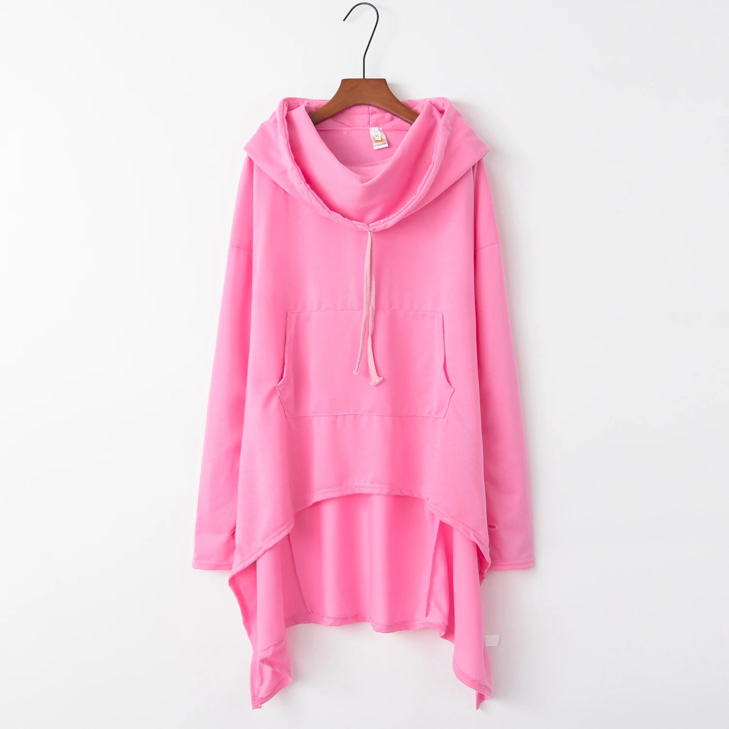 Fashion Trend Long Hoodie – European Style, Solid Color, Casual & Stylish