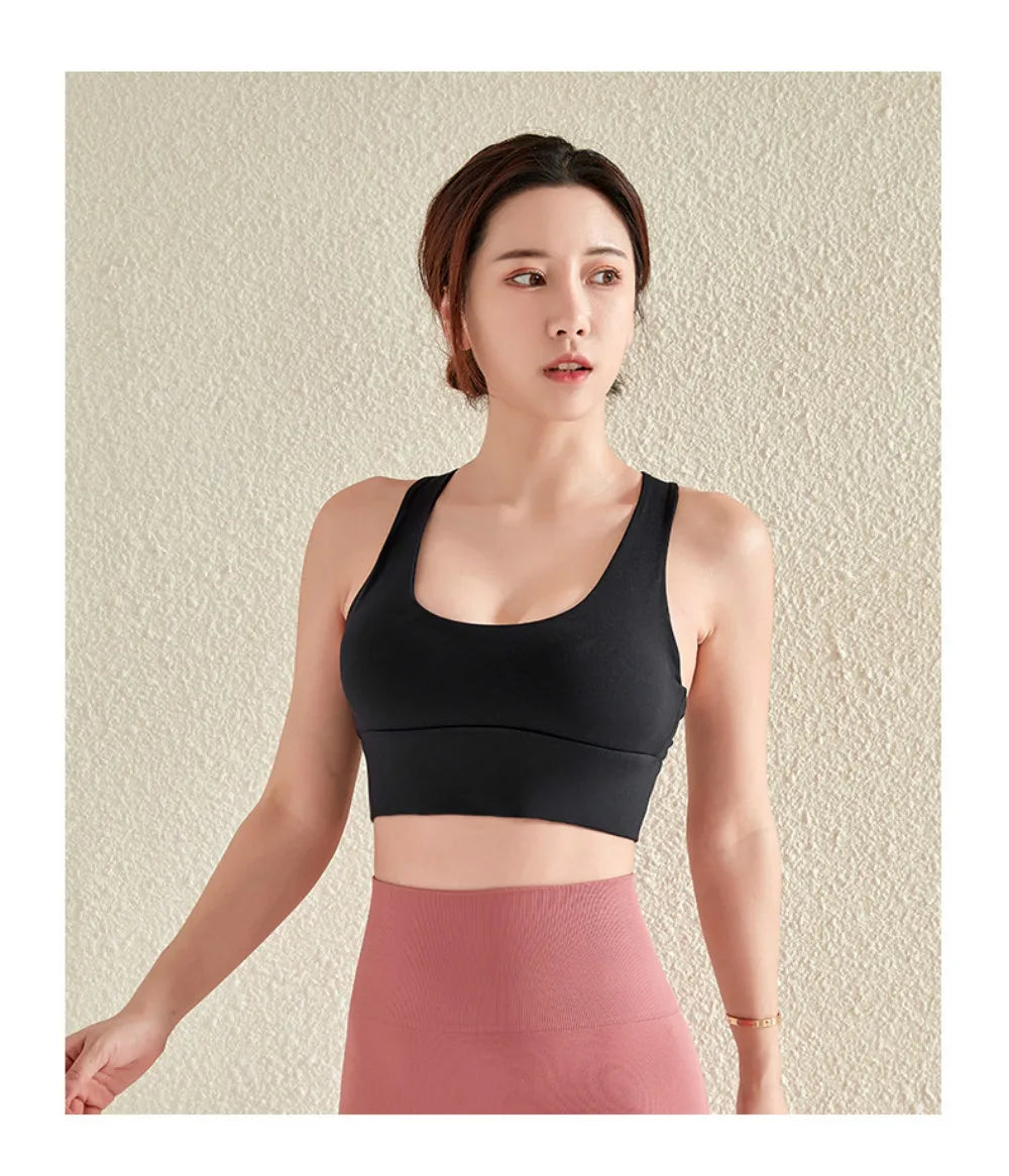 Gym Push Up Bra – Women's Sports Bra with Back Closure, High-Impact Workout Crop Top for Yoga & Fitness