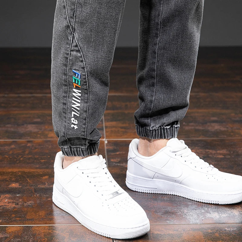 Cargo Jeans Men – Streetwear Denim Jogger Pants, Baggy Harem Style, Plus Size, Ideal for Spring and Summer