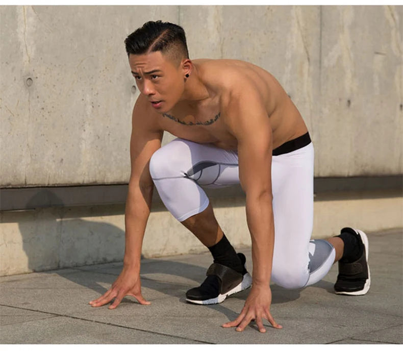 Men's Lycra Compression Pants – Cycling, Running, Basketball, Soccer, Elastic Sweatpants, Fitness Tights, Legging Trousers, Rash Guard