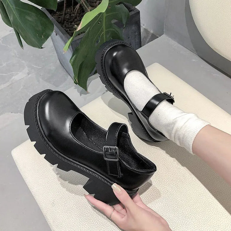 Shoes on Heels – Women's Mary Janes Platform Shoes, Vintage College Style Lolita High Heels