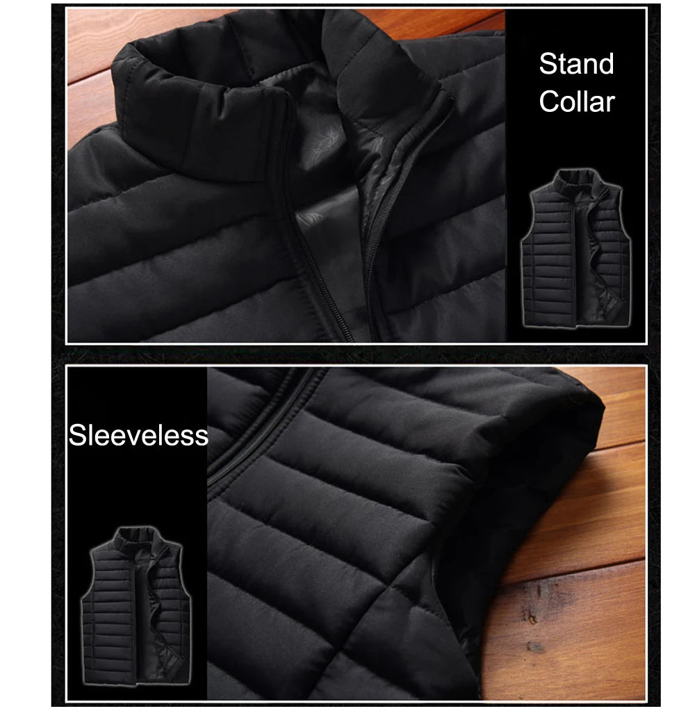 Men's Sleeveless Vest Jackets – Winter Fashion Cotton-Padded Coats, Stand Collar, Warm And Stylish Waistcoats