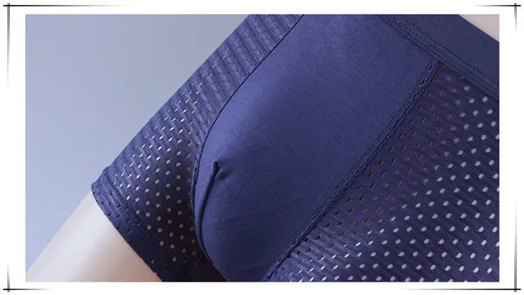 4PCS Lot Men's Boxers – Bamboo Fiber, Breathable Hole Design, Large Size, Comfortable Underwear Shorts
