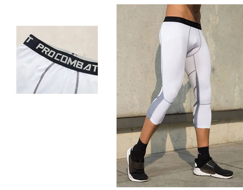 Men's Lycra Compression Pants – Cycling, Running, Basketball, Soccer, Elastic Sweatpants, Fitness Tights, Legging Trousers, Rash Guard