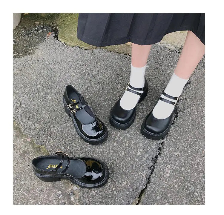 Shoes on Heels – Women's Mary Janes Platform Shoes, Vintage College Style Lolita High Heels