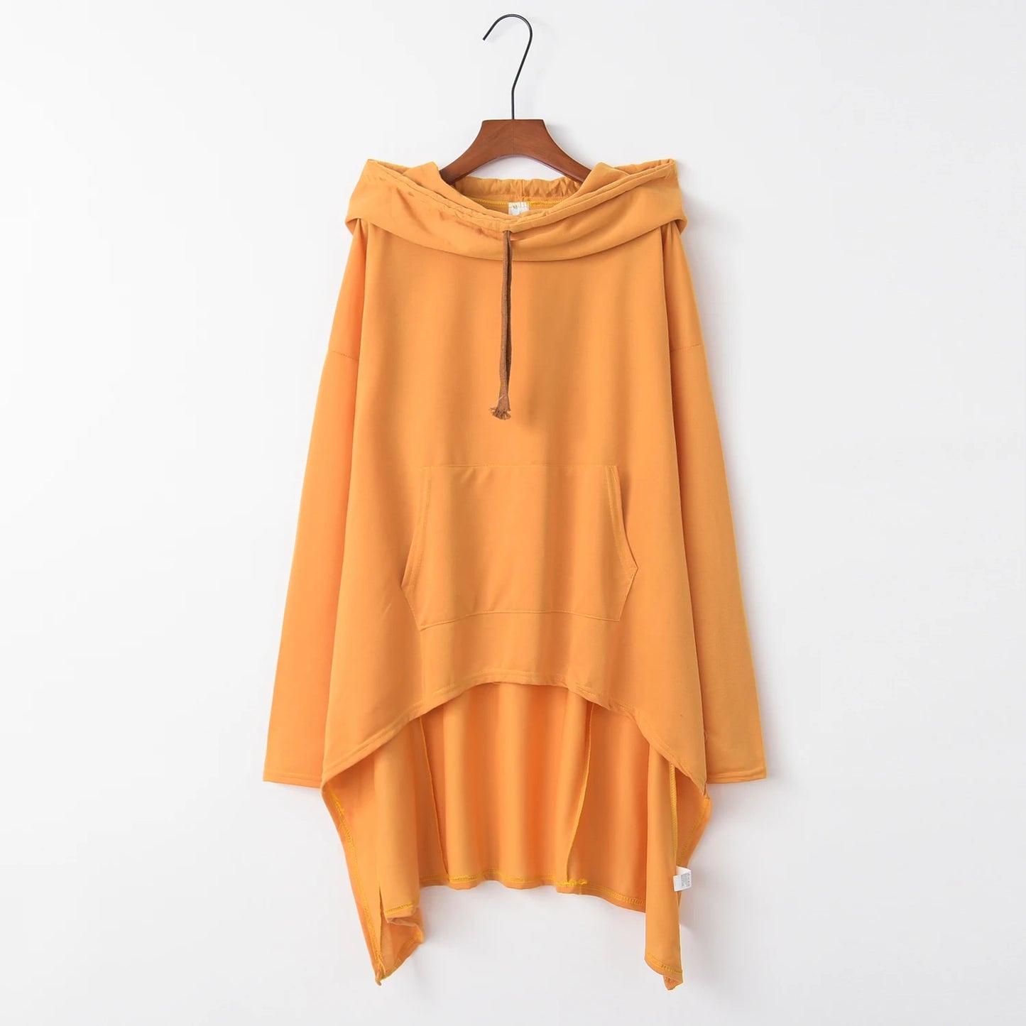 Fashion Trend Long Hoodie – European Style, Solid Color, Casual & Stylish