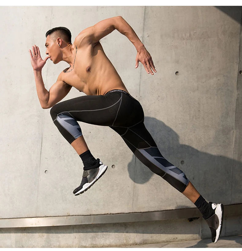 Men's Lycra Compression Pants – Cycling, Running, Basketball, Soccer, Elastic Sweatpants, Fitness Tights, Legging Trousers, Rash Guard