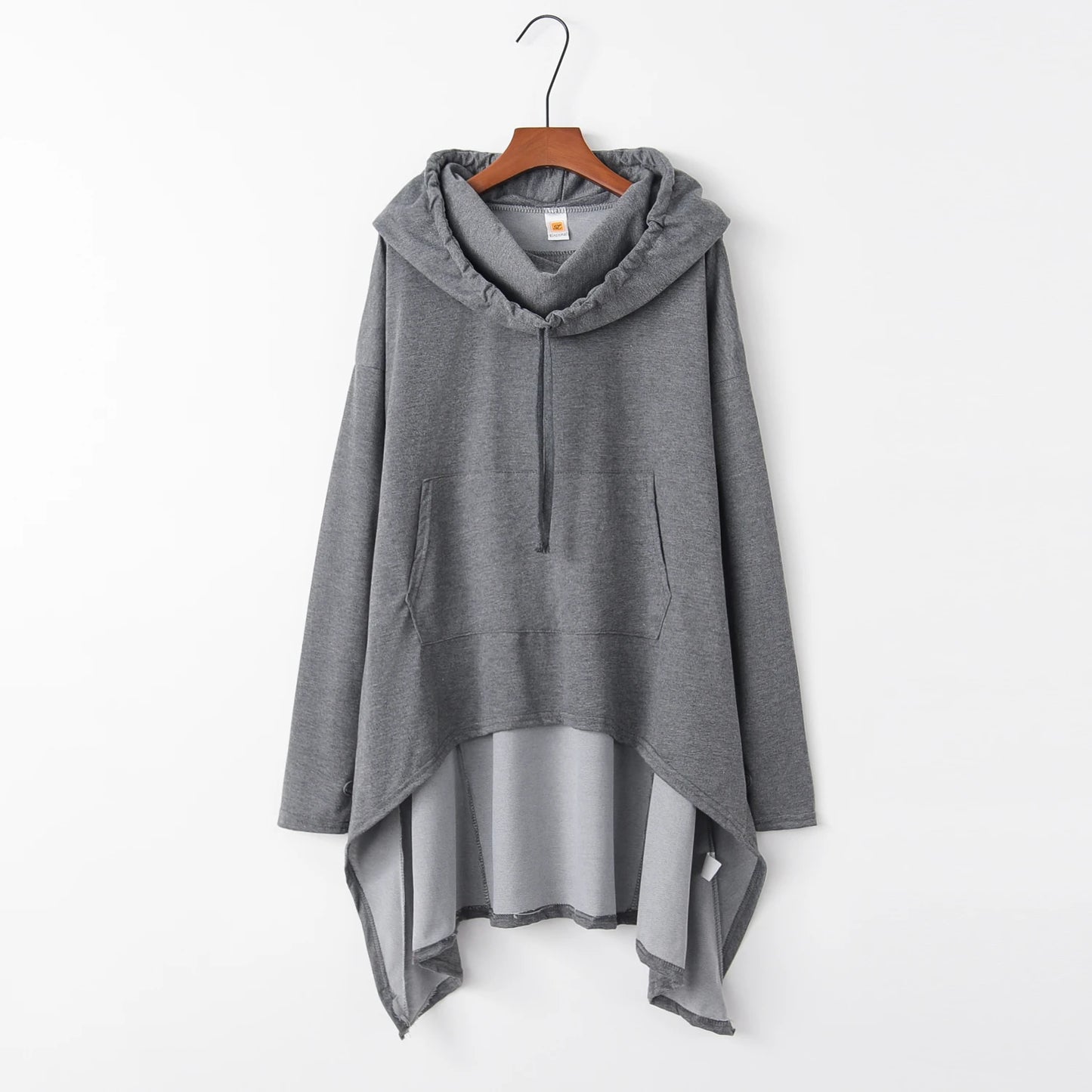 Fashion Trend Long Hoodie – European Style, Solid Color, Casual & Stylish