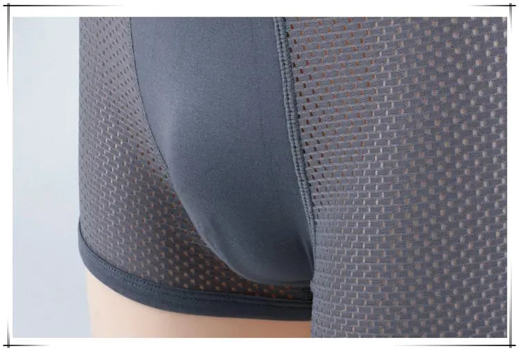 4PCS Lot Men's Boxers – Bamboo Fiber, Breathable Hole Design, Large Size, Comfortable Underwear Shorts