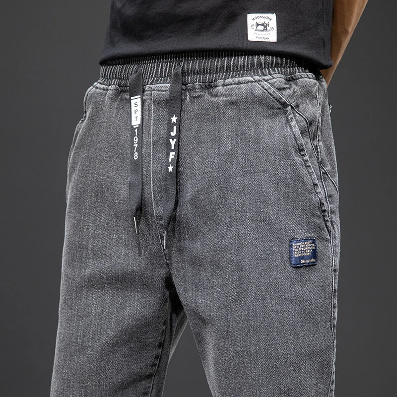 Cargo Jeans Men – Streetwear Denim Jogger Pants, Baggy Harem Style, Plus Size, Ideal for Spring and Summer