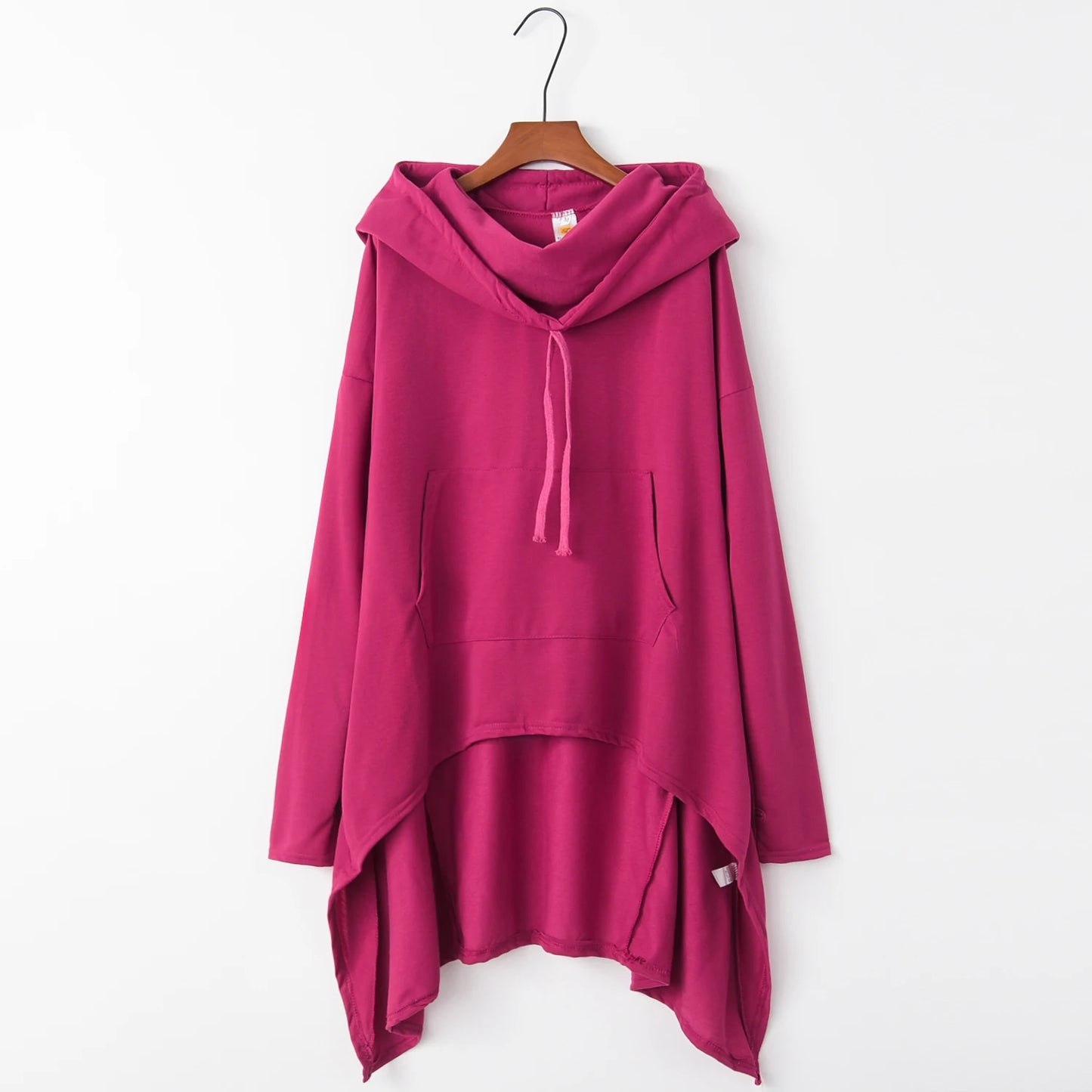Fashion Trend Long Hoodie – European Style, Solid Color, Casual & Stylish