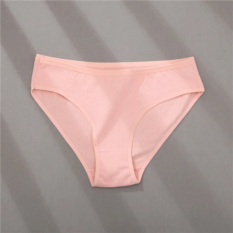 3PCS Cotton Jacquard Panties – Women's Underwear, Sexy Lingerie, Solid Color, Comfortable Briefs, Intimate Wear