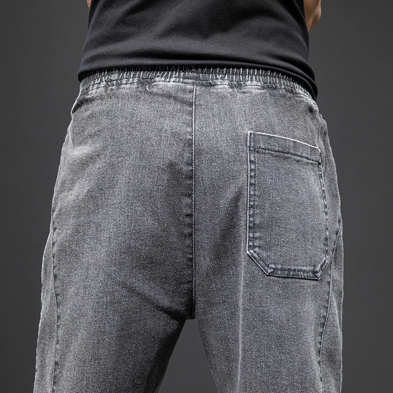 Cargo Jeans Men – Streetwear Denim Jogger Pants, Baggy Harem Style, Plus Size, Ideal for Spring and Summer