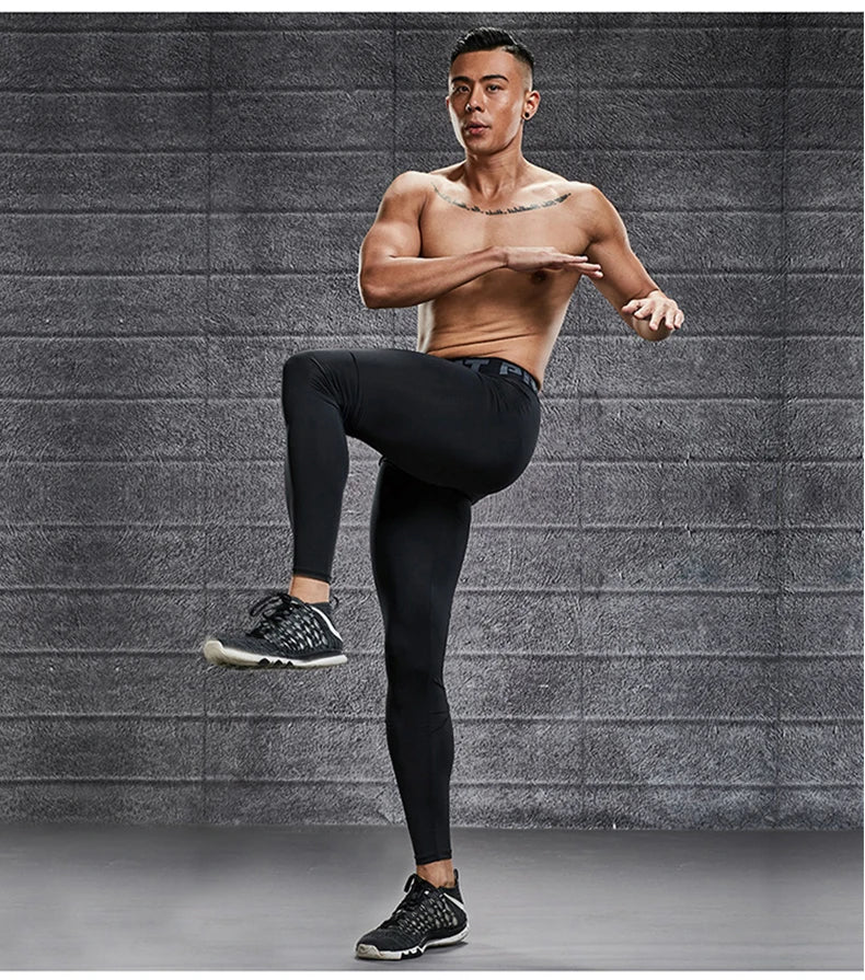 Men's Lycra Compression Pants – Cycling, Running, Basketball, Soccer, Elastic Sweatpants, Fitness Tights, Legging Trousers, Rash Guard