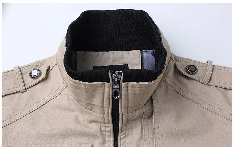 Bomber Jacket Men – Fashion Casual Windbreaker, Solid Color Stand Collar, Slim Fit, Spring and Autumn Outwear for Men