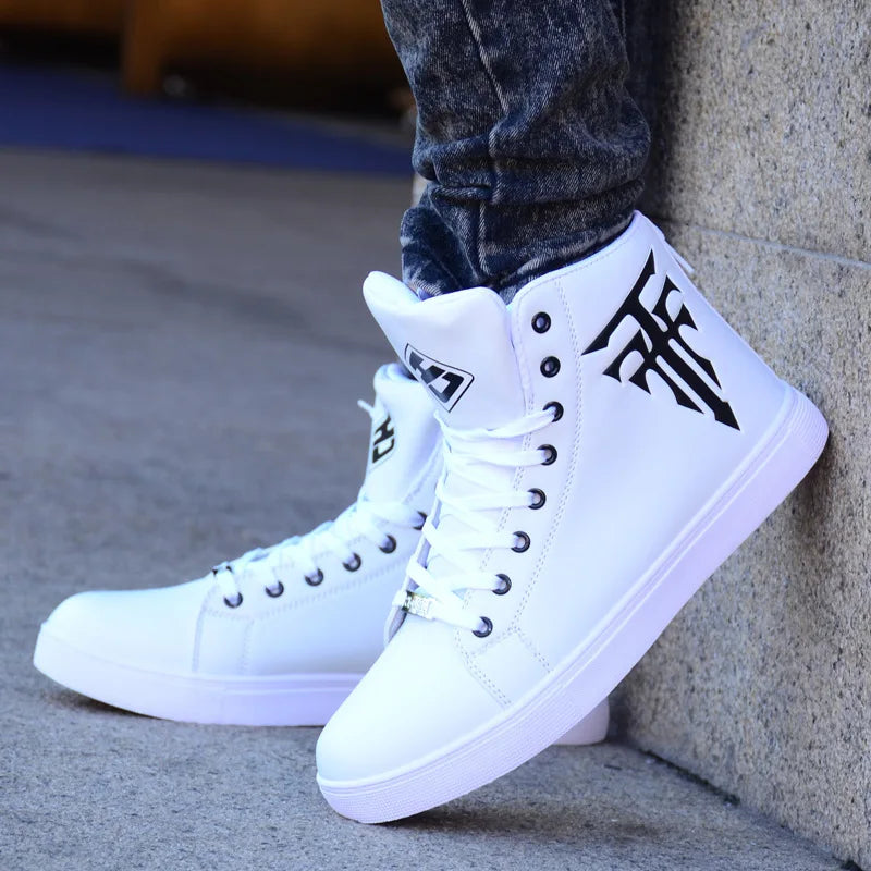 Sneakers for Men – Vulcanized High Top, Comfortable, Autumn Spring Fashion
