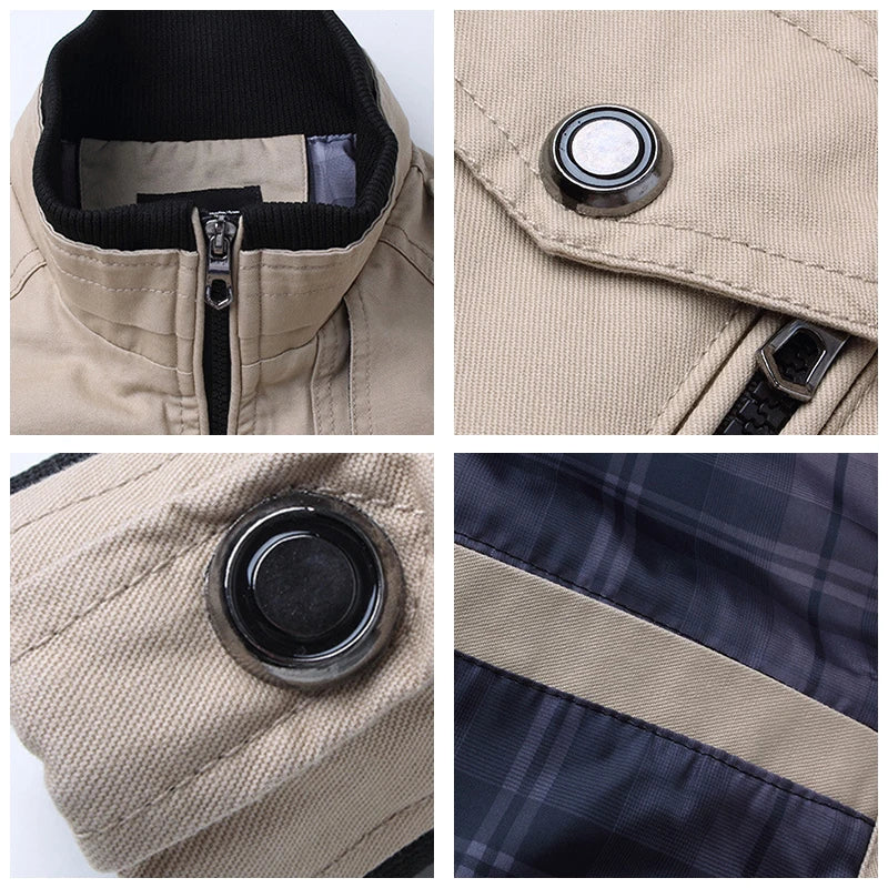 Bomber Jacket Men – Fashion Casual Windbreaker, Solid Color Stand Collar, Slim Fit, Spring and Autumn Outwear for Men
