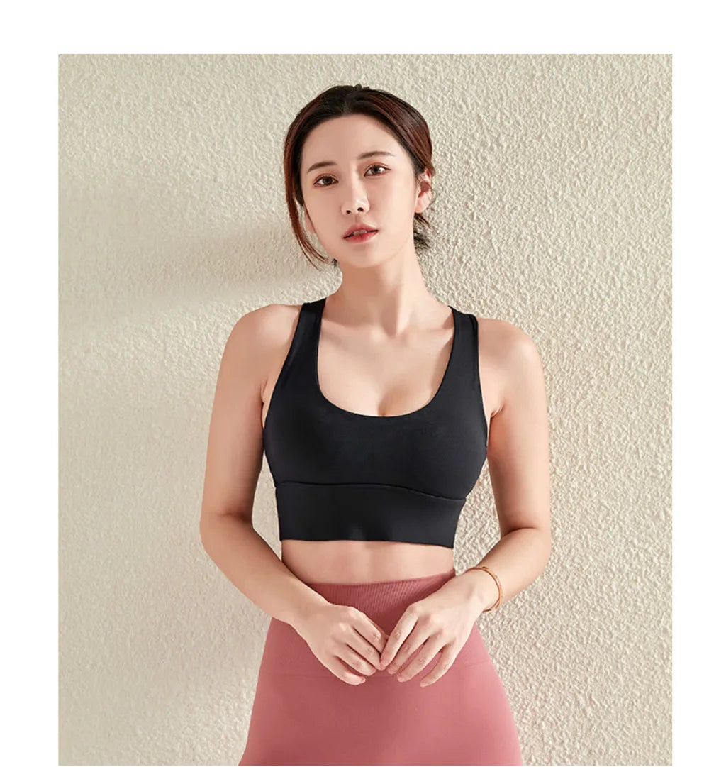 Gym Push Up Bra – Women's Sports Bra with Back Closure, High-Impact Workout Crop Top for Yoga & Fitness