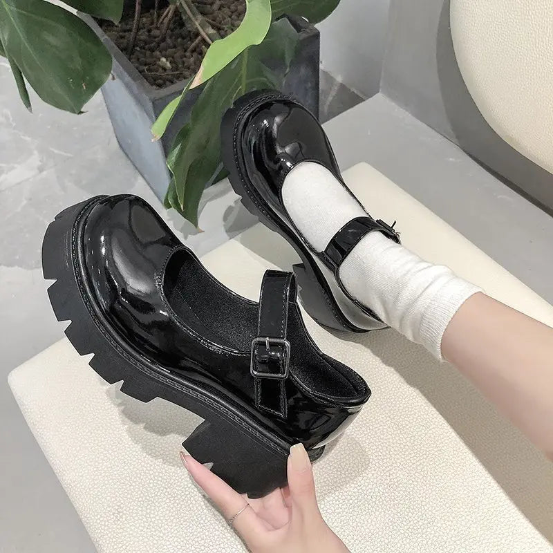 Shoes on Heels – Women's Mary Janes Platform Shoes, Vintage College Style Lolita High Heels