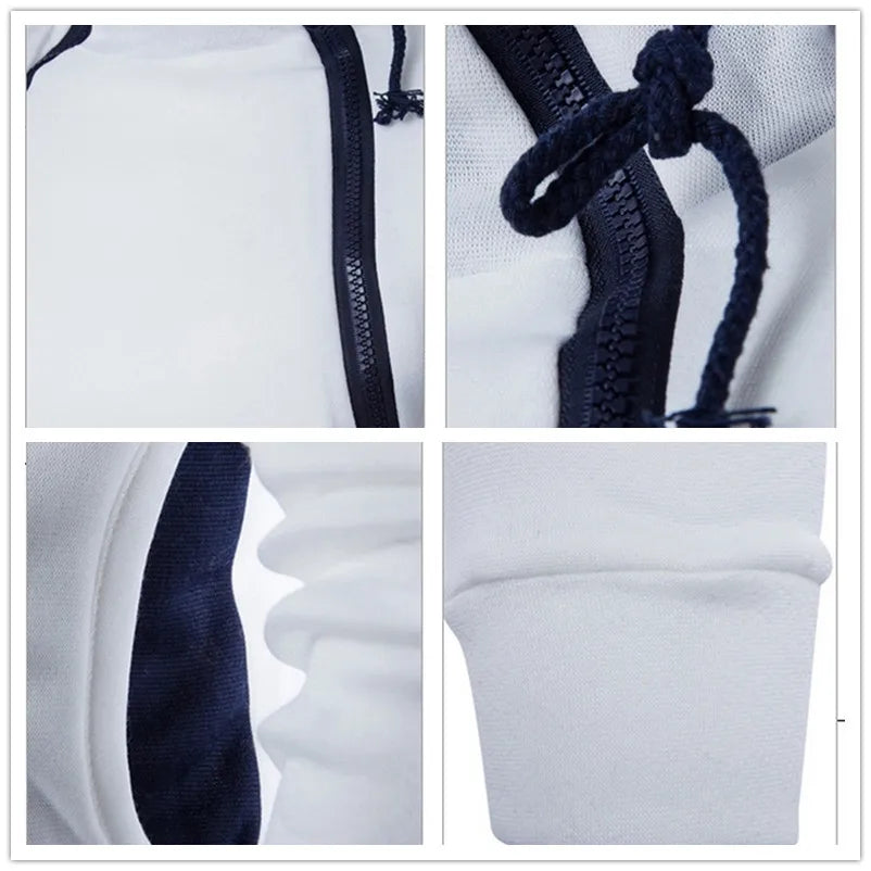 Men's Long Sleeve Zipper Hoodie – High Neck Pullover Sweatshirt, Casual Jacket Coat