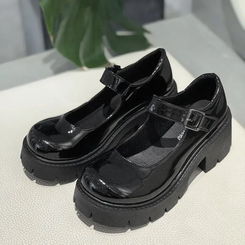 Shoes on Heels – Women's Mary Janes Platform Shoes, Vintage College Style Lolita High Heels