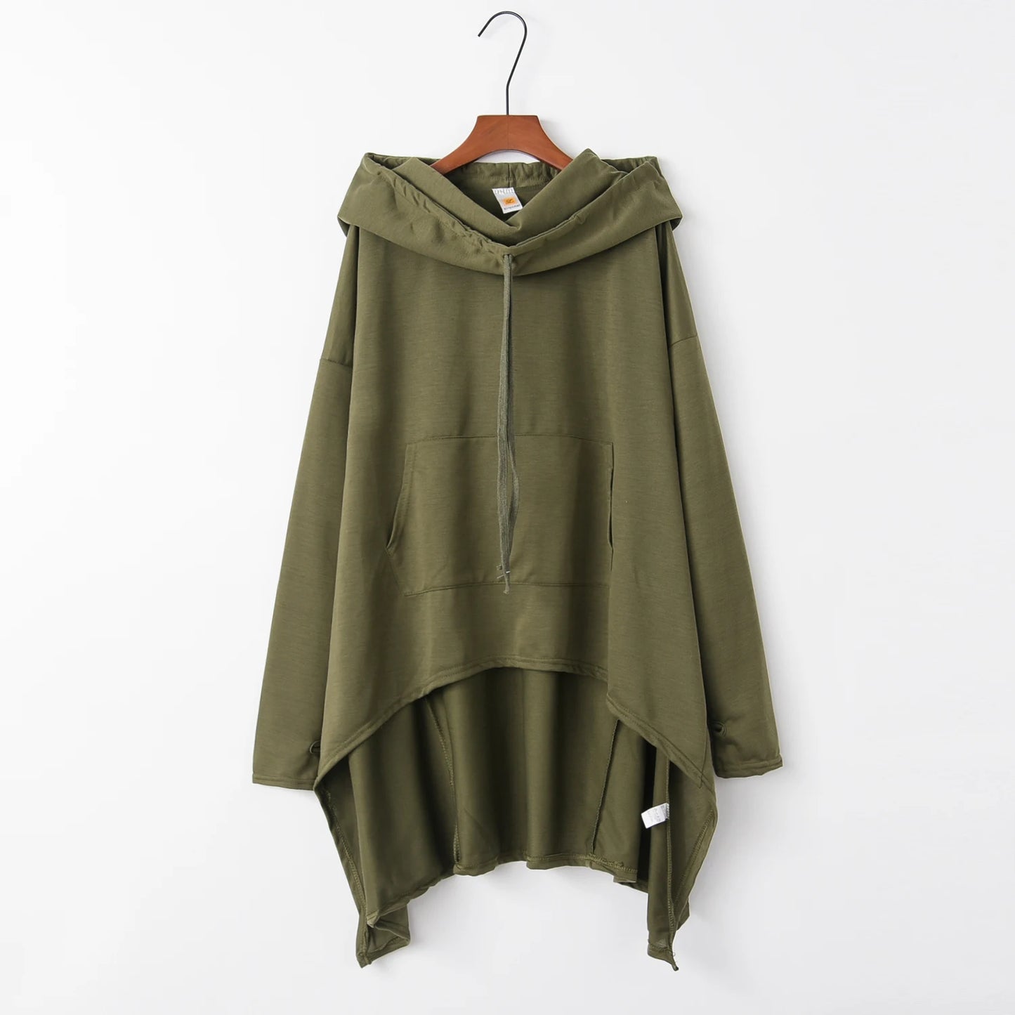 Fashion Trend Long Hoodie – European Style, Solid Color, Casual & Stylish