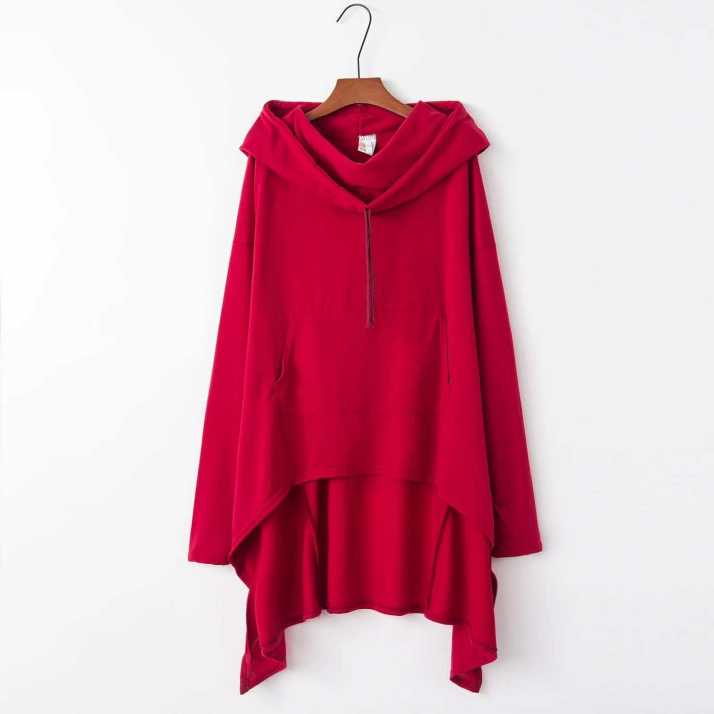Fashion Trend Long Hoodie – European Style, Solid Color, Casual & Stylish