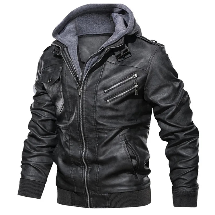 Men's Leather Jackets – Autumn Casual Motorcycle PU Jacket, Biker Leather Coats, Brand Clothing
