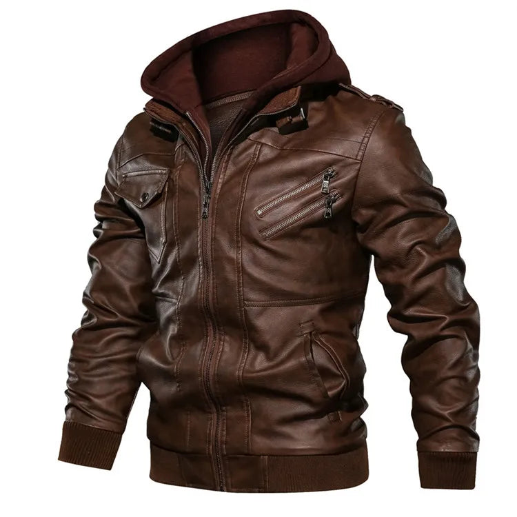 Men's Leather Jackets – Autumn Casual Motorcycle PU Jacket, Biker Leather Coats, Brand Clothing
