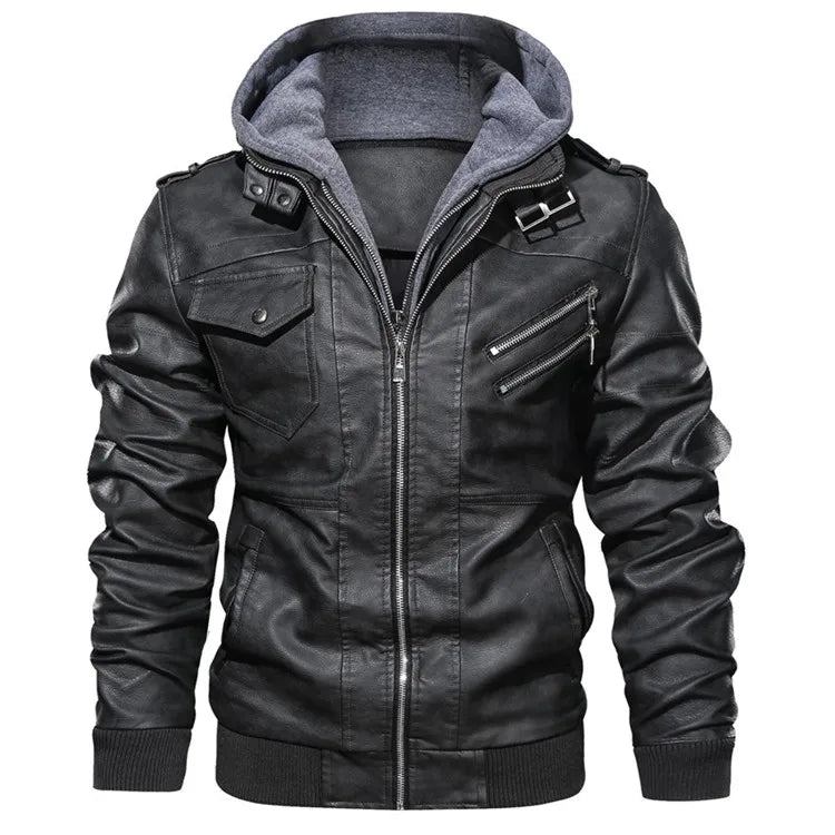 Men's Leather Jackets – Autumn Casual Motorcycle PU Jacket, Biker Leather Coats, Brand Clothing