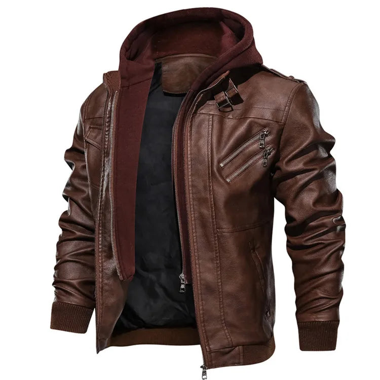 Men's Leather Jackets – Autumn Casual Motorcycle PU Jacket, Biker Leather Coats, Brand Clothing