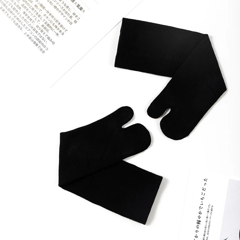 Japanese Kimono Thigh High Socks – Pure Cotton, White, Two-Finger Split Toe, Long/Short Tube, Cosplay Stay-Up Socks