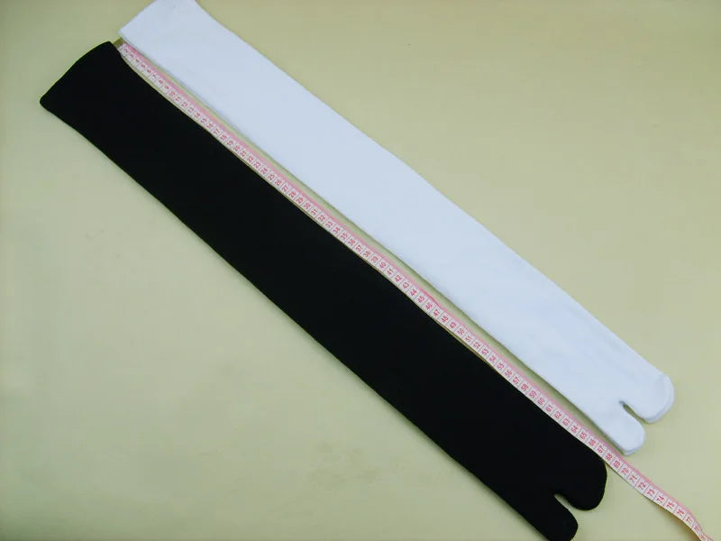 Japanese Kimono Thigh High Socks – Pure Cotton, White, Two-Finger Split Toe, Long/Short Tube, Cosplay Stay-Up Socks