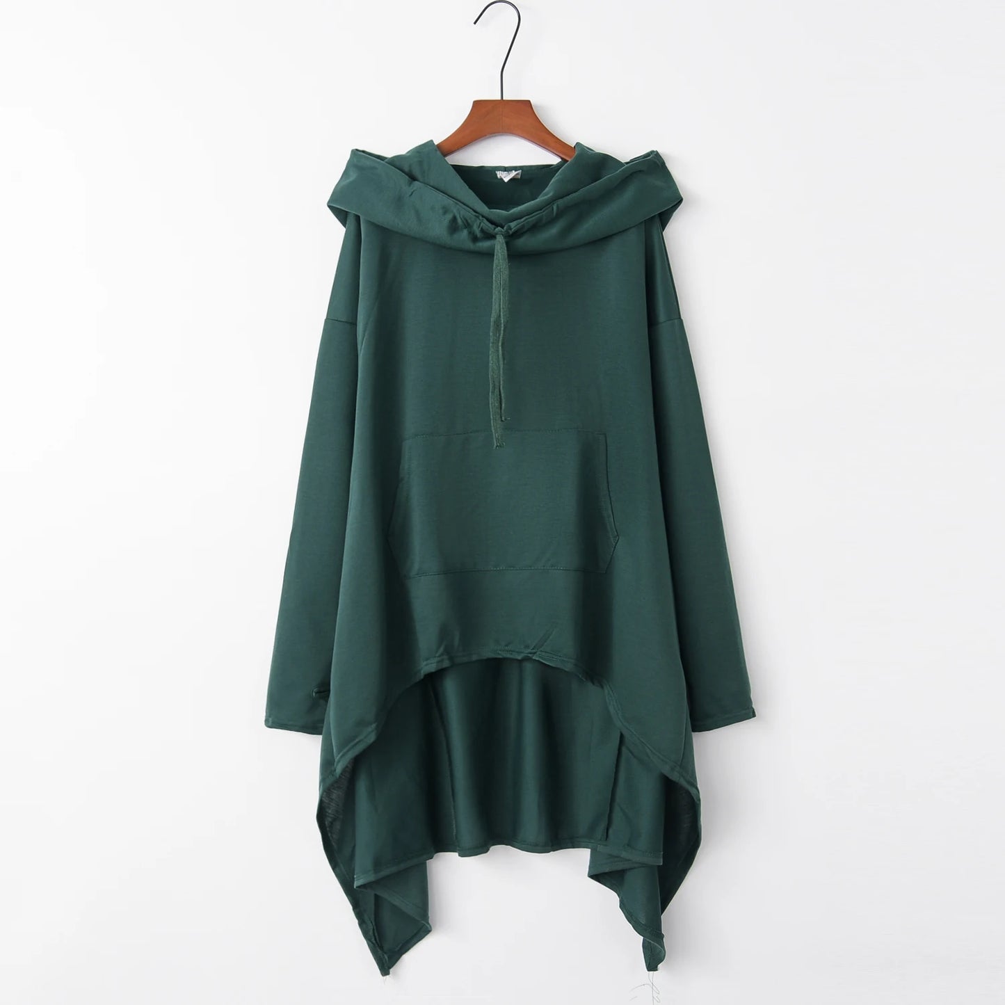 Fashion Trend Long Hoodie – European Style, Solid Color, Casual & Stylish