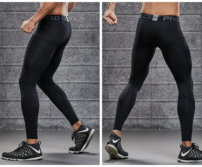 Men's Lycra Compression Pants – Cycling, Running, Basketball, Soccer, Elastic Sweatpants, Fitness Tights, Legging Trousers, Rash Guard