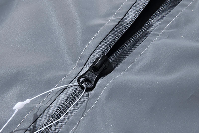 Night Reflective Jackets – Double Fabric Windbreaker, Hooded, Waterproof, Zipper Coats for Men, Ideal for Hip Hop Dancers
