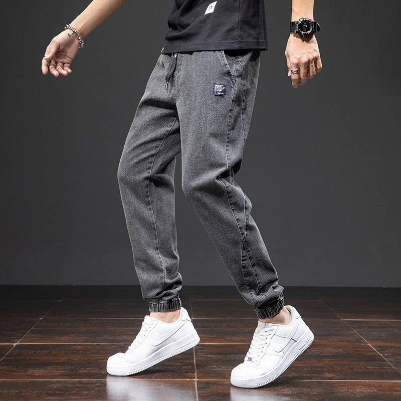 Cargo Jeans Men – Streetwear Denim Jogger Pants, Baggy Harem Style, Plus Size, Ideal for Spring and Summer