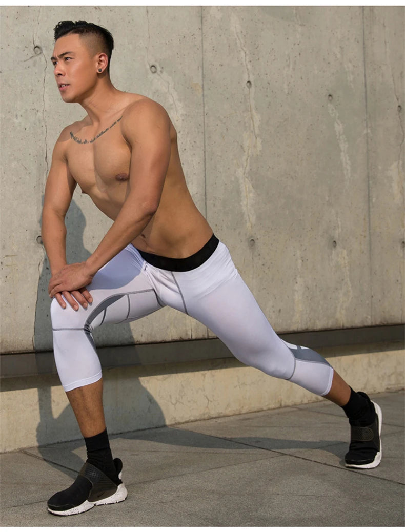 Men's Lycra Compression Pants – Cycling, Running, Basketball, Soccer, Elastic Sweatpants, Fitness Tights, Legging Trousers, Rash Guard