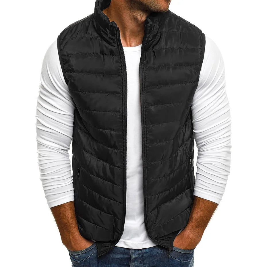 Men's Sleeveless Vest Jackets – Winter Fashion Cotton-Padded Coats, Stand Collar, Warm And Stylish Waistcoats