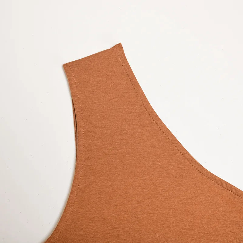 Women Sports Tank Top – Sexy, Cropped, Vest Style, Casual, One-Shoulder, Summer Outfit, Fitness, Elastic Fabric