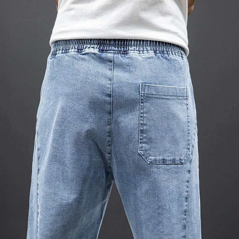 Cargo Jeans Men – Streetwear Denim Jogger Pants, Baggy Harem Style, Plus Size, Ideal for Spring and Summer