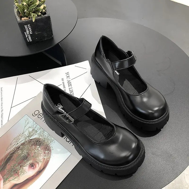 Shoes on Heels – Women's Mary Janes Platform Shoes, Vintage College Style Lolita High Heels