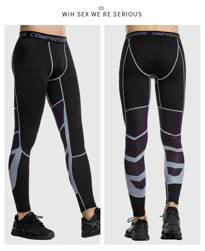 Men's Lycra Compression Pants – Cycling, Running, Basketball, Soccer, Elastic Sweatpants, Fitness Tights, Legging Trousers, Rash Guard