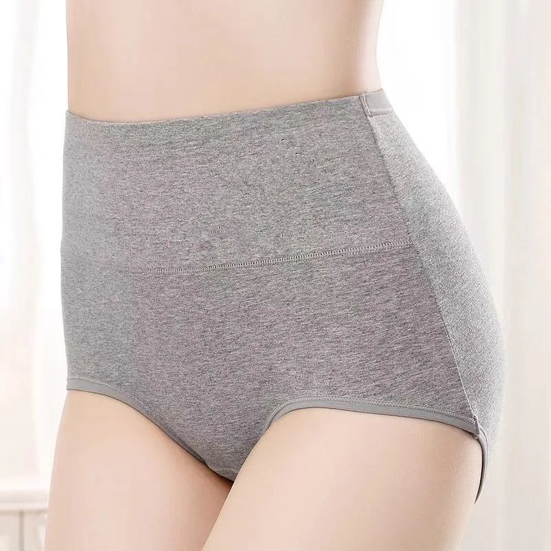 5PCS High Waist Cotton Panties – Body Shaper, Plus Size, Seamless Sexy Women's Underwear