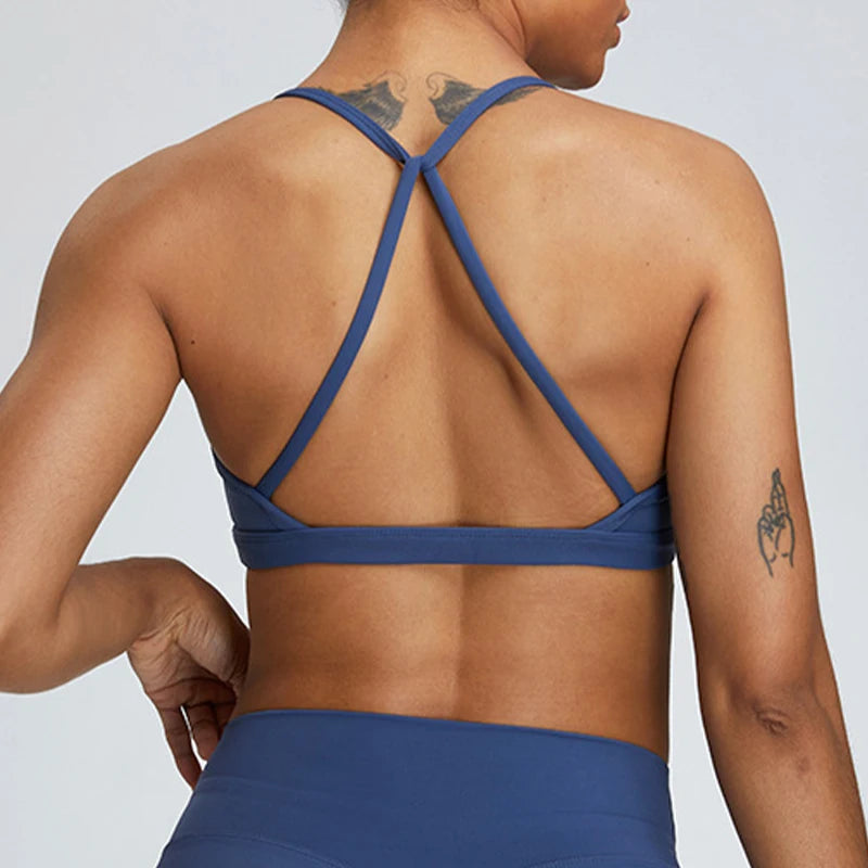 Sexy Scrunch Sports Bra – Gym Top for Women, Running Back Cross Top, Sportswear, Yoga Underwear, Fitness Workout Clothing