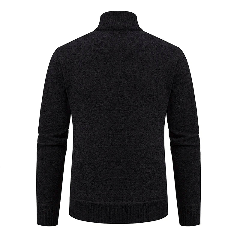 Knitwear Men's Stand-up Collar Thick Warm Cardigan Sweater – Loose Fit, Casual Winter Coat