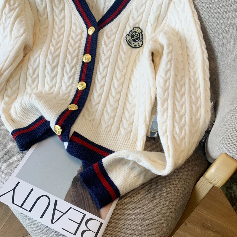 Cashmere V-Neck Pullover – Warm Knitwear, Twist Knit, Autumn Winter Jumper for Women