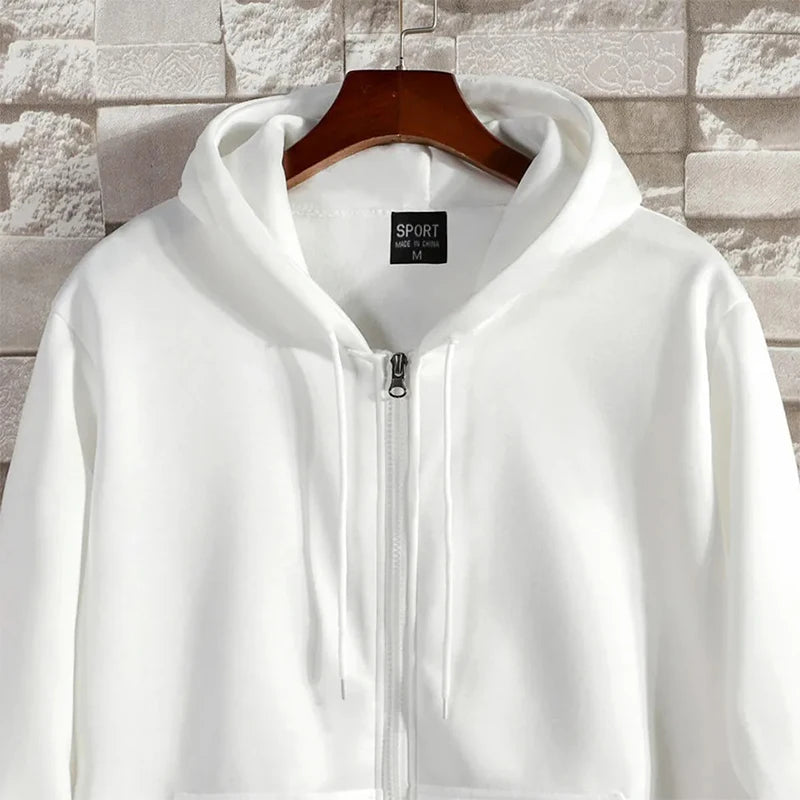 Zipper Hoodies for Men – Autumn Winter Long Sleeve Hooded Sweatshirt, Fashion Casual Loose Fit Sportswear Outfit